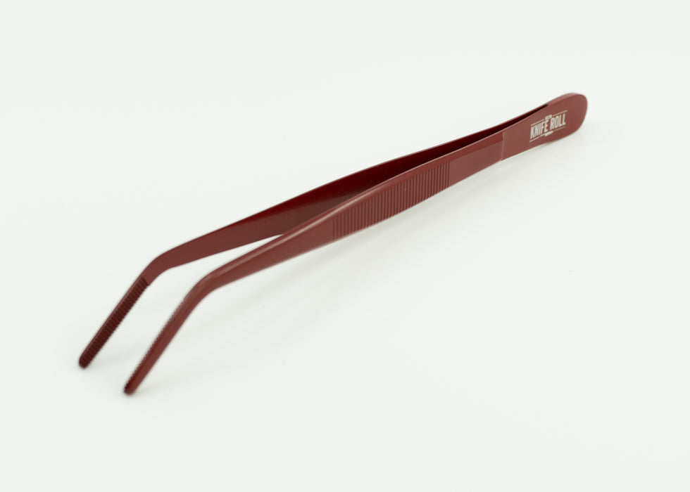 Curved Tip Knife Roll Plating Tweezers - Multiple Colors